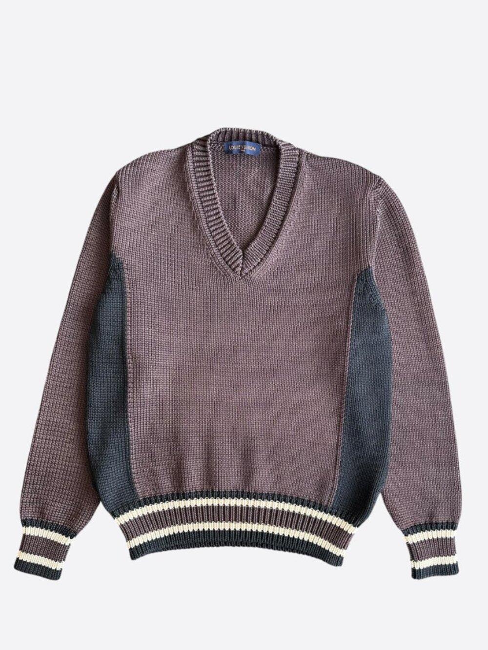 Louis Vuitton Brown & Black Python Logo Knitted Sweater